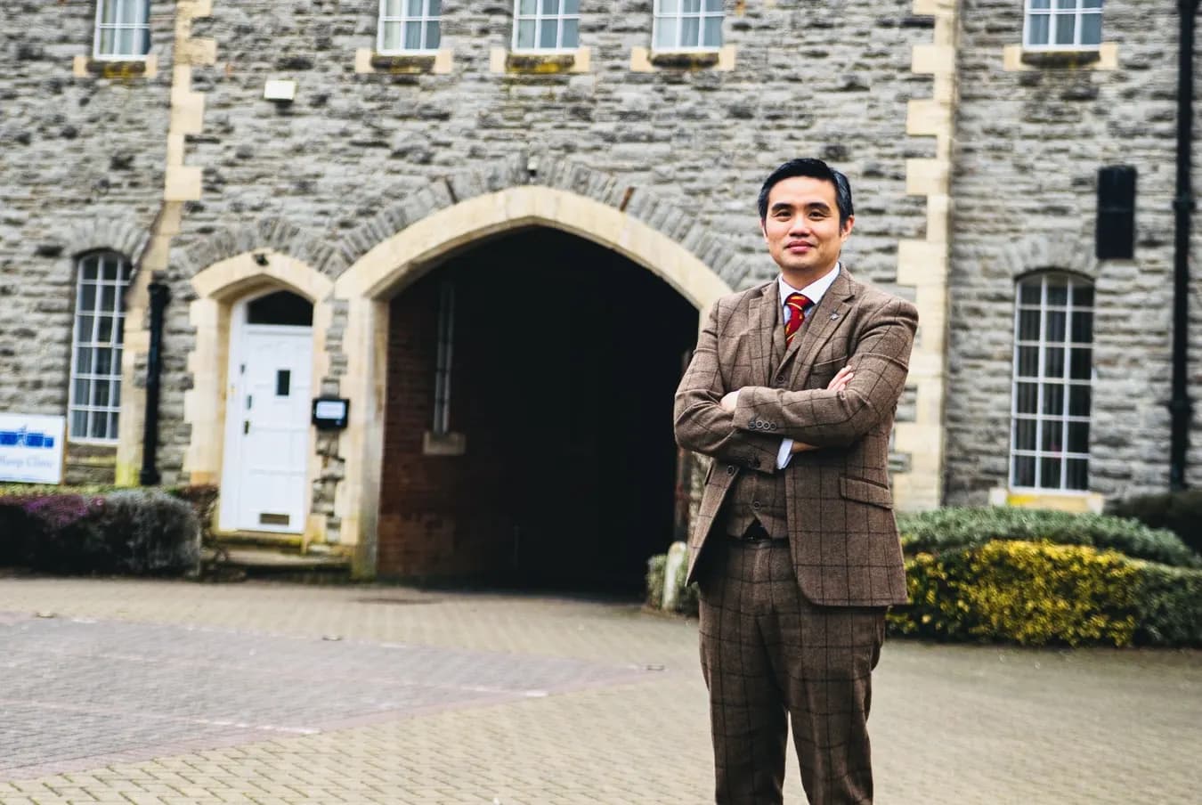 Professor Paul Lee outside The Keep Clinic at The Old Barracks